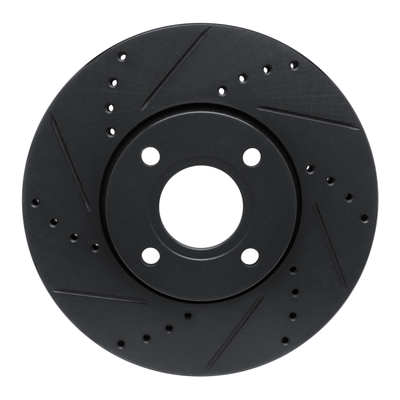 Ford Ecosport Brake Rotor (1) - Front Left - R1 Concepts - Drilled & Slotted - Black - `13-`16